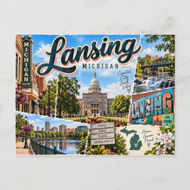 Carte Postale Lansing Michigan (Devant)