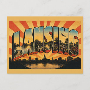 Carte Postale Lansing Michigan Confluence de la rivière Jardin d