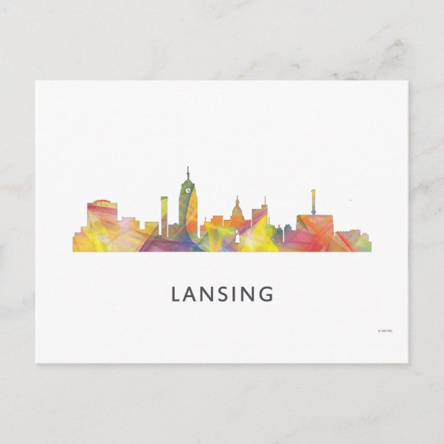 CARTE POSTALE LANSING, MICHIGAN SKYLINE WB1 - (Devant)