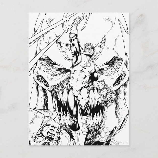 Carte Postale Lanterne verte avec flux de lumière (Devant)