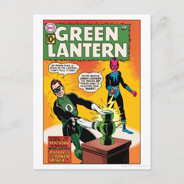 Carte Postale Lanterne verte et couverture Sinestro (Devant)