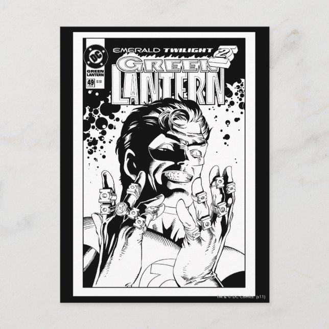 Carte Postale Lanterne verte - Nombreux anneaux, noir et blanc (Devant)