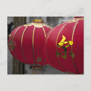 Carte Postale Lanternes chinoises rouges et dorées