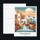 Carte Postale Lanzarote Espagne Art Voyage Illustration<br><div class="desc">Lanzarote Espagne Vintage voyage d'art Peinture de portrait</div>
