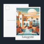 Carte Postale Lanzarote Espagne Art Voyage Illustration<br><div class="desc">Lanzarote Espagne Vintage voyage d'art Peinture de portrait</div>
