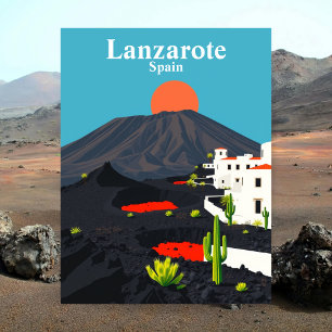 Carte Postale Lanzarote, Espagne Voyage Rétro