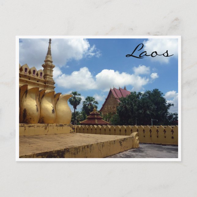 Carte Postale lao golden stupa (Devant)