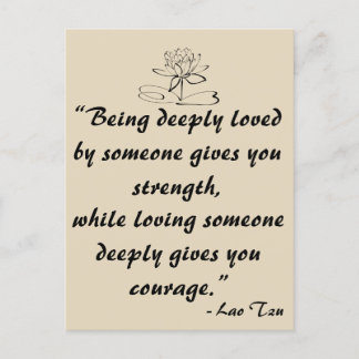 Carte Postale Lao Tzu Love Citation Postcard