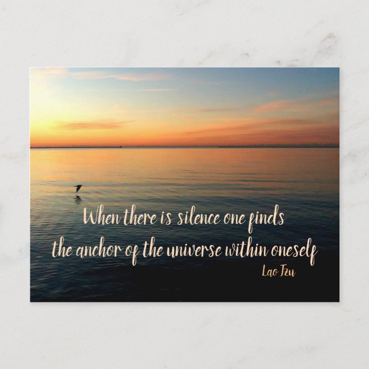 Carte Postale Lao Tzu Silence Citation Et Beach Sunrise Zazzle Fr