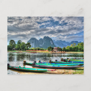 Carte Postale Laos, Vang Vieng, Nam Song River