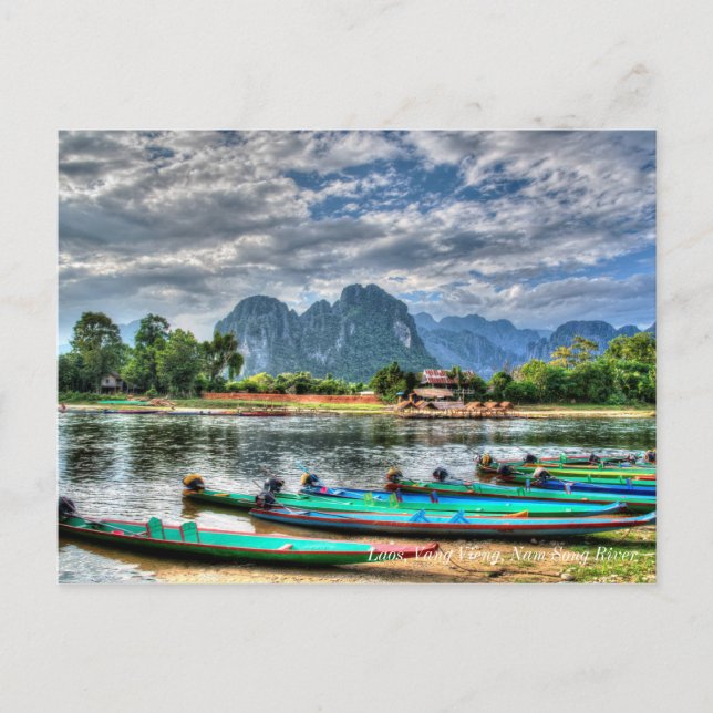 Carte Postale Laos, Vang Vieng, Nam Song River (Devant)