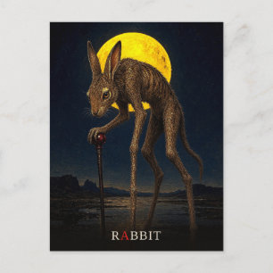 Carte Postale Lapin à canne gothique Surréaliste