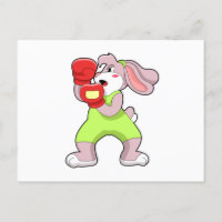 Lapin à la boxe avec gants de boxe