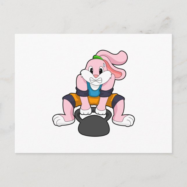 Carte Postale Lapin à la forme avec haltère.PNG (Devant)