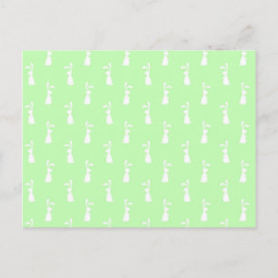 Carte Postale Lapin à motif couleur pastel sur fond menthe pour