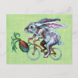 Carte Postale Lapin À Vélo