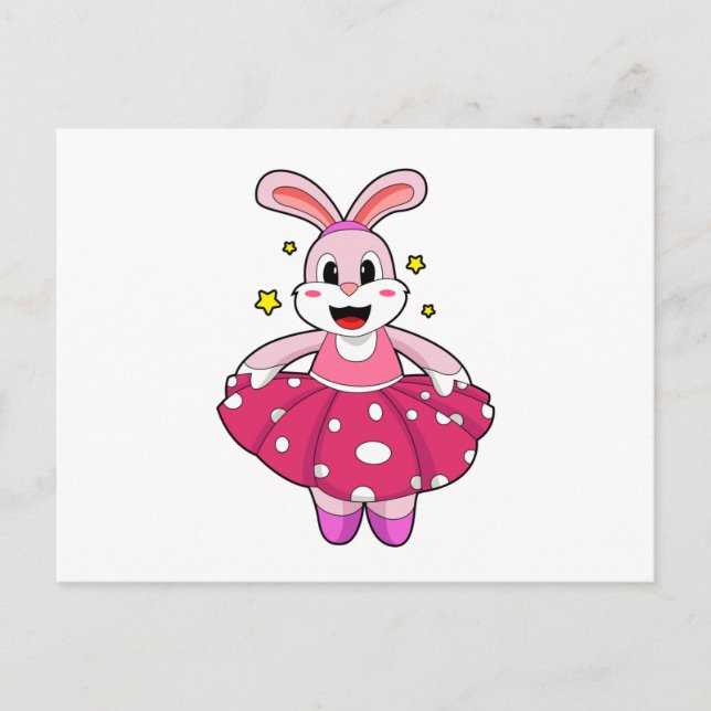 Carte Postale Lapin au ballet (Devant)
