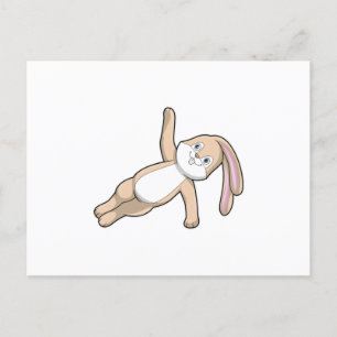 Carte Postale Lapin au Yoga Stretching