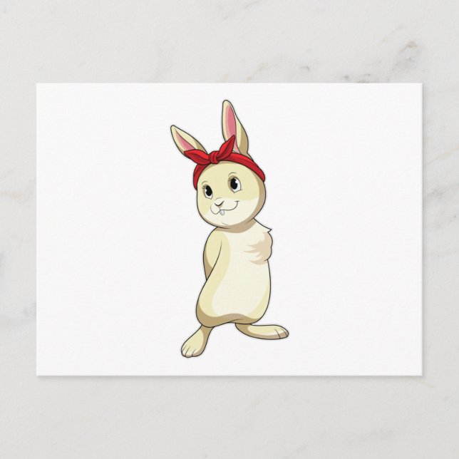 Carte Postale Lapin avec Bandana (Devant)