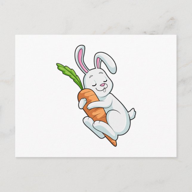 Carte Postale Lapin avec carotte (Devant)