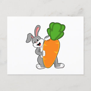 Carte Postale Lapin avec carotte