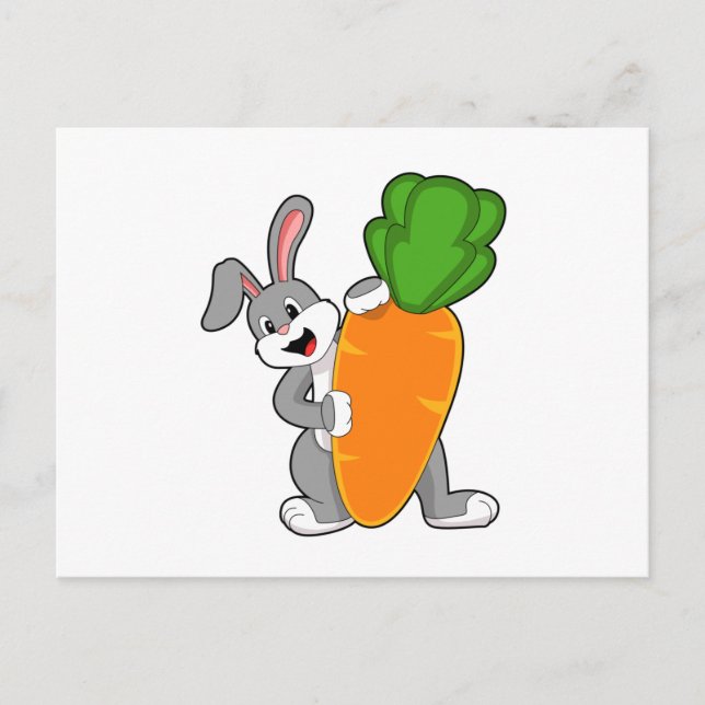 Carte Postale Lapin avec carotte (Devant)