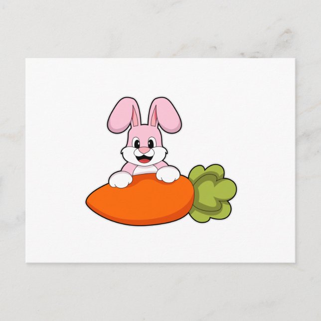 Carte Postale Lapin avec carotte (Devant)