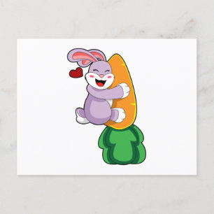 Carte Postale Lapin avec carotte