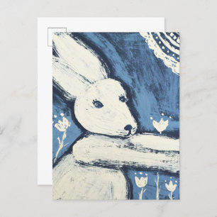 Carte Postale Lapin blanc
