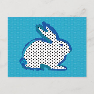 Carte postale "lapin bleu"