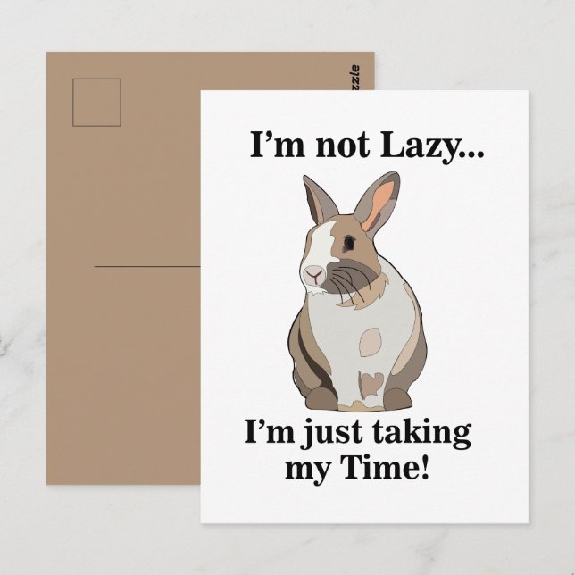 Carte Postale Lapin Bunny Mignon Drôle (Devant / Derrière)