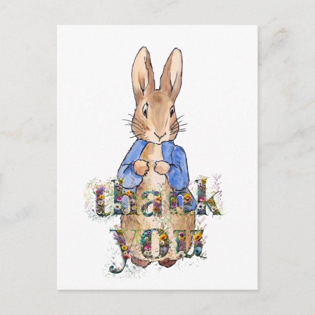 Carte Postale Lapin classique merci (Devant)