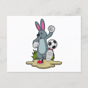 Carte Postale Lapin comme joueur de football avec Soccer