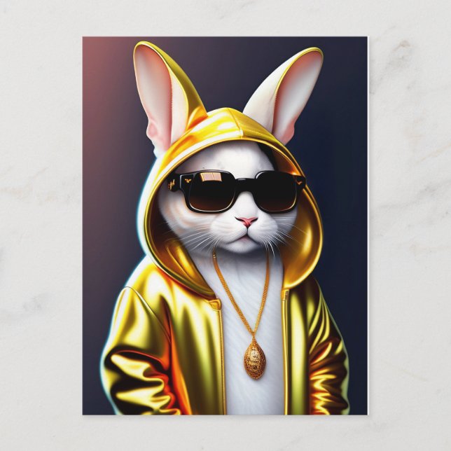 Carte Postale Lapin cool (Devant)