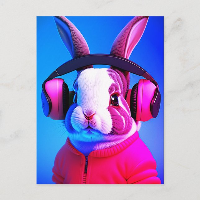 Carte Postale Lapin Cool (Devant)