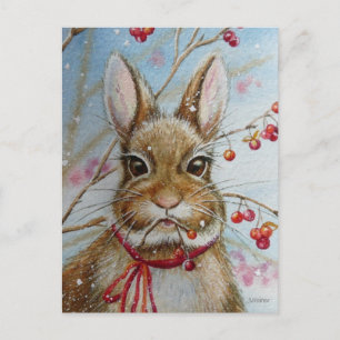 Carte Postale Lapin de coton Bittersweet Aquarelle Art