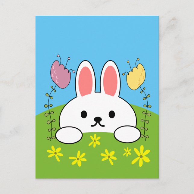 Carte Postale Lapin de dessin animé mignon (Devant)