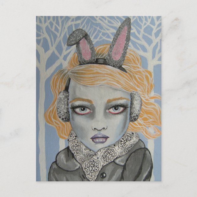 Carte Postale Lapin De Neige (Devant)