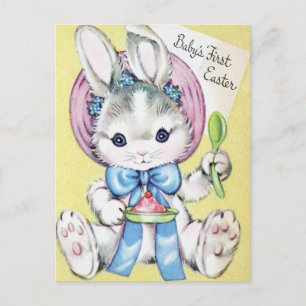 Carte Postale Lapin de Pâques de bébé adorable