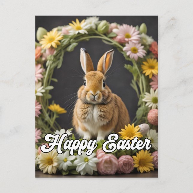 Carte Postale Lapin de Pâques Mignon et Flou (Devant)