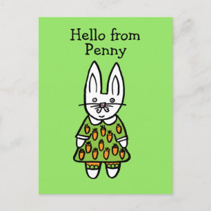 Carte Postale Lapin de Pâques personnalisé Penny