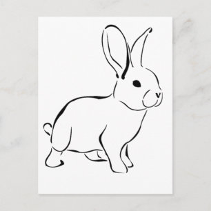 Carte Postale Lapin doux, mignon printemps ou dessin animé de Pâ