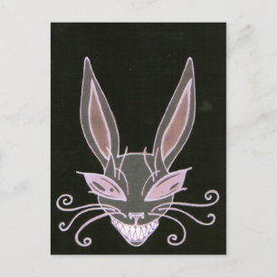 Carte Postale lapin éffrayant