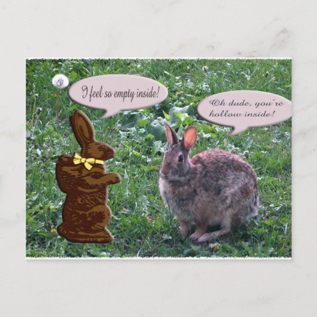 Carte Postale Lapin en chocolat (Devant)