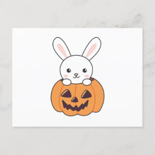 Carte Postale Lapin En Citrouille De Mignons lapins Joyeux Hallo