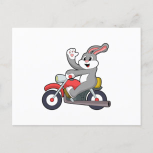 Carte Postale Lapin en motard avec moto.PNG