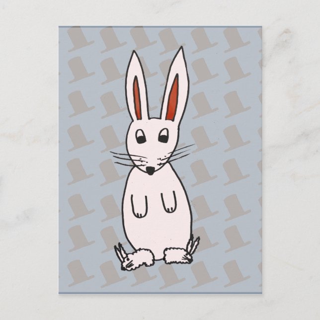 Carte Postale Lapin et casquette (Devant)