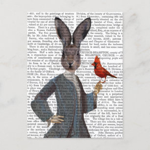 Carte Postale Lapin et Oiseau 2