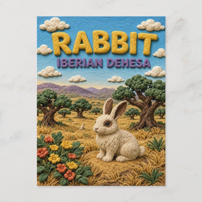 Carte Postale Lapin Iberian Dehesa Moderne KlayKoo (Devant)