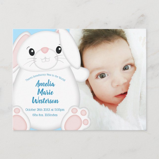 Carte Postale Lapin Lapin Baby shower Woodland (Devant)
